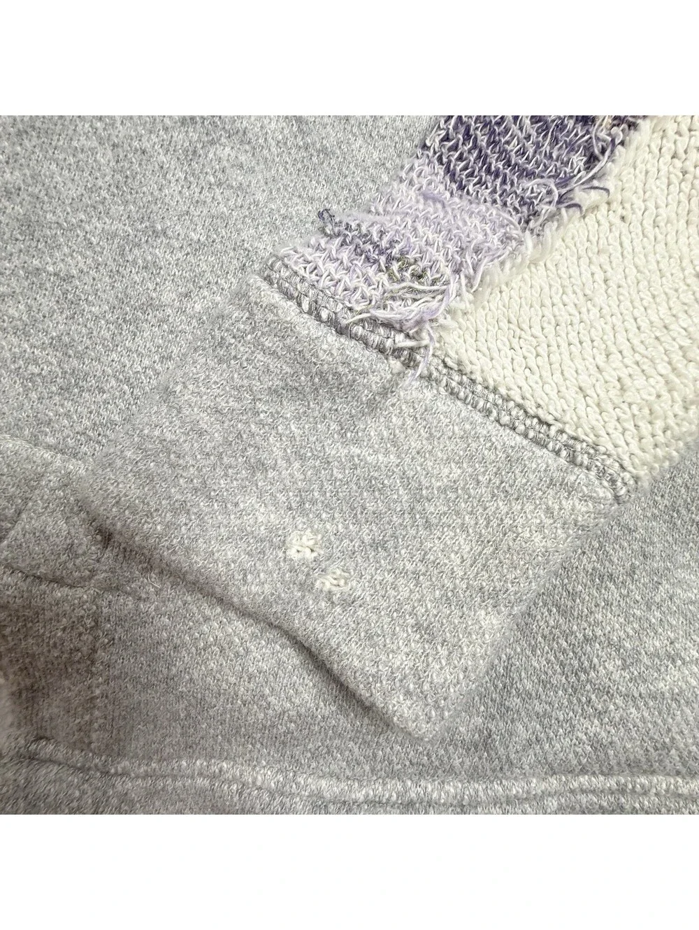 Free People Women’s Small Zip Hoodie Raw Edge Colorblock Boho Oversized